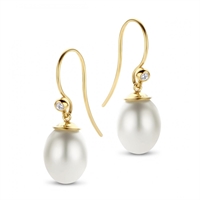 Figaro øreringe pearl - sterlingsølv forgyldt | Spirit Icons